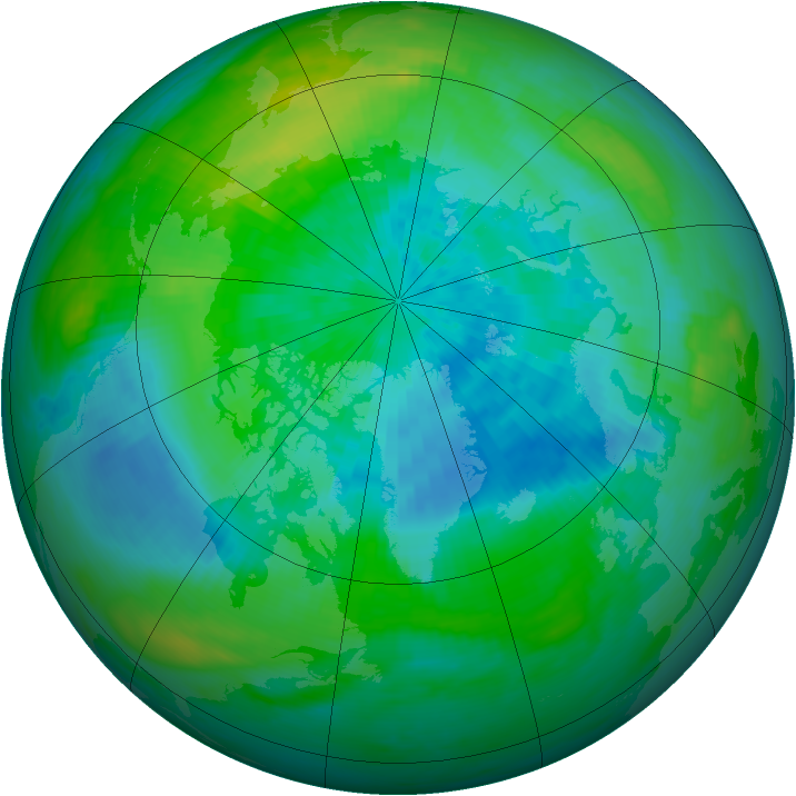 Arctic ozone map for 17 September 1981